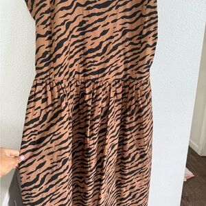 Brown and Black Zebra Print Dress